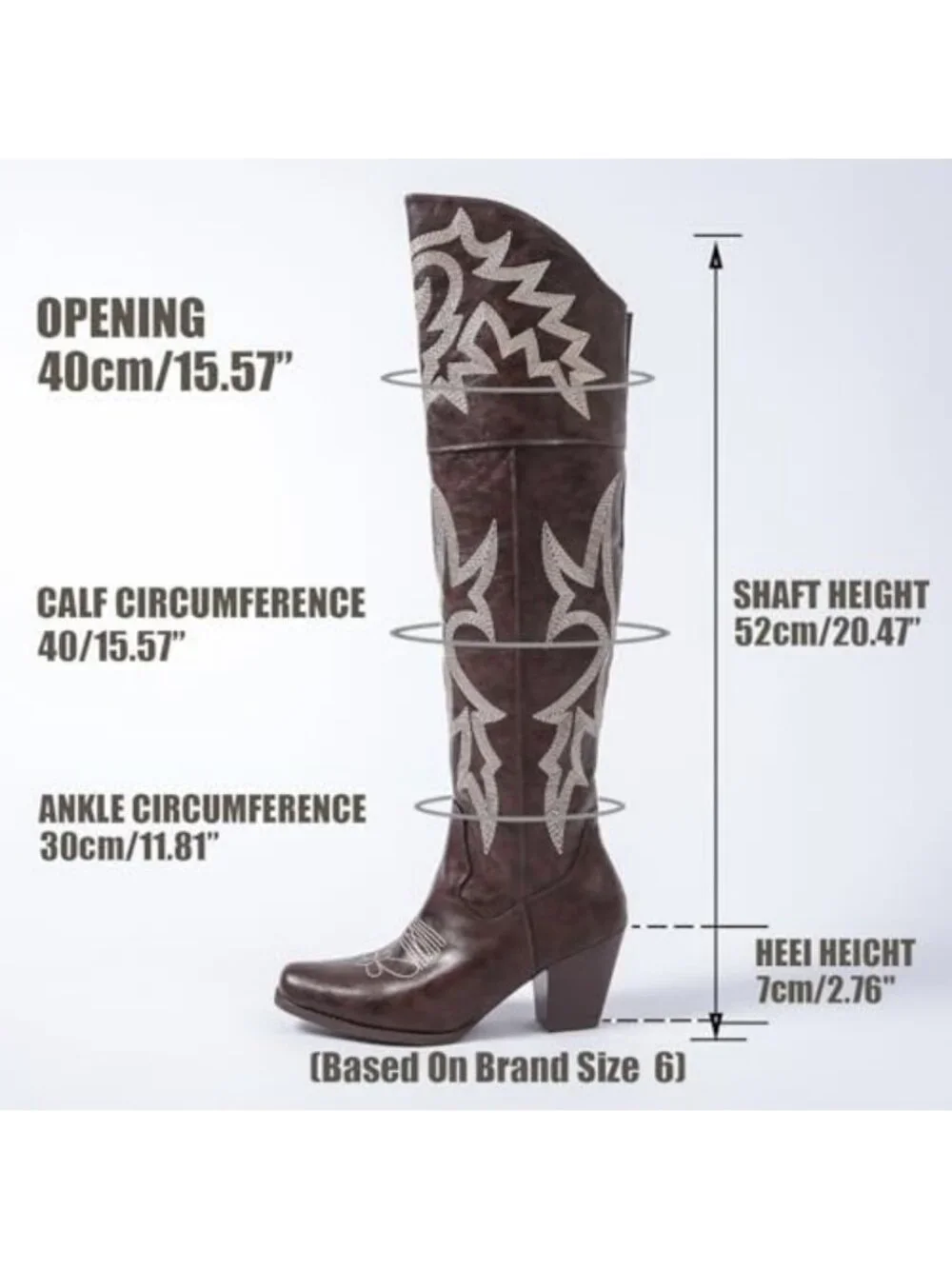 Stylish Over-the-Knee Western Cowboy Boots - Square Toe, Embroidered, Chunky